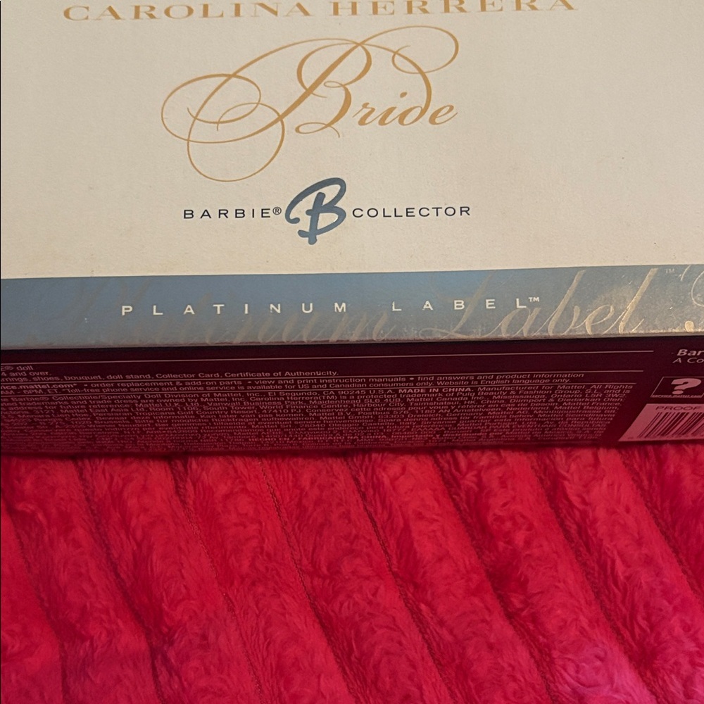 Barbie Carolina Herrera Bride White and Gold Collector Doll Box - Picture 7 of 7